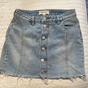 PacSun Light Blue Button-Front Mini Skirt